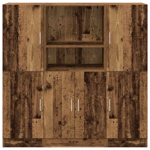 vidaXL 3 Piece Kitchen Cabinet Set Old Wood Engineered Wood