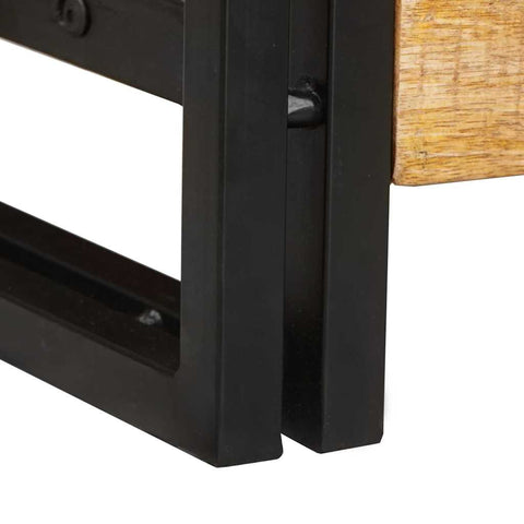 vidaXL Console Table with Drawer 2 pcs Brown Solid rough mango wood