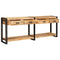 vidaXL Console Table with Drawer 2 pcs Brown Solid rough mango wood
