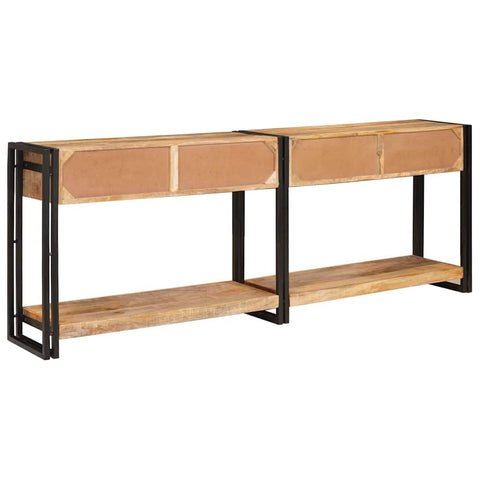 vidaXL Console Table with Drawer 2 pcs Brown Solid rough mango wood