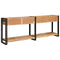vidaXL Console Table with Drawer 2 pcs Brown Solid rough mango wood