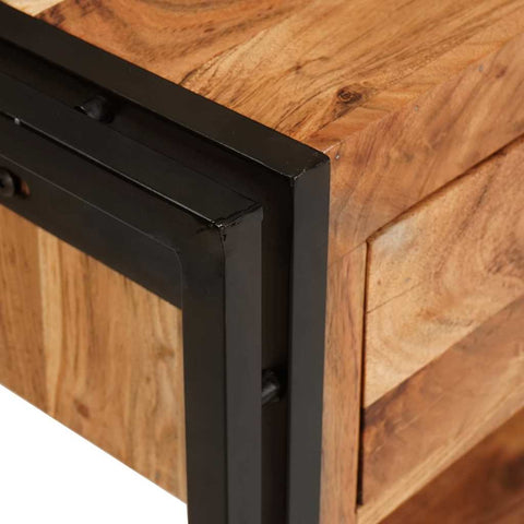 vidaXL Console Tables 2 pcs Brown 200 x 33 x 75 cm Solid Acacia wood