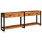 vidaXL Console Tables 2 pcs Brown 200 x 33 x 75 cm Solid Acacia wood