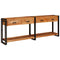 vidaXL Console Tables 2 pcs Brown 200 x 33 x 75 cm Solid Acacia wood