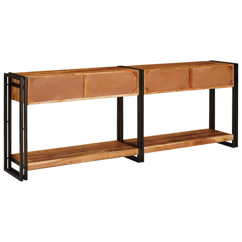 vidaXL Console Tables 2 pcs Brown 200 x 33 x 75 cm Solid Acacia wood