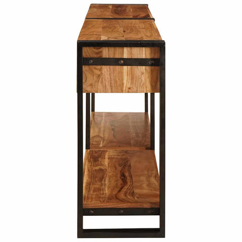 vidaXL Console Tables 2 pcs Brown 200 x 33 x 75 cm Solid Acacia wood