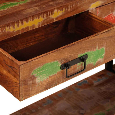 vidaXL Console Tables with Drawer with Shelf Other 2 pcs Multicolour Solid Reclaim wood