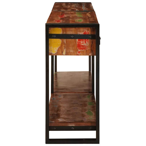 vidaXL Console Tables with Drawer with Shelf Other 2 pcs Multicolour Solid Reclaim wood