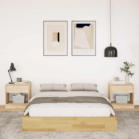 vidaXL Bed Frame without Mattress 120x200 cm Solid Wood Oak