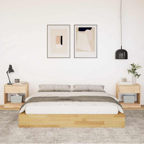 vidaXL Bed Frame without Mattress 140x200 cm Solid Wood Oak