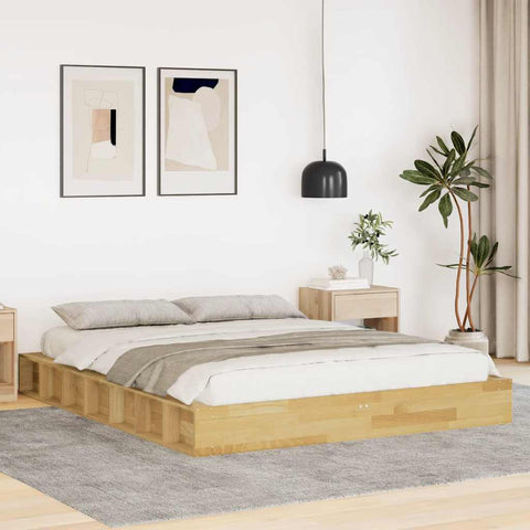 vidaXL Bed Frame without Mattress 140x200 cm Solid Wood Oak
