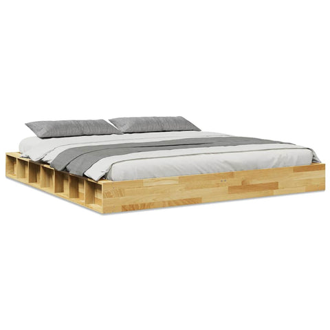 vidaXL Bed Frame without Mattress 200x200 cm Solid Wood Oak