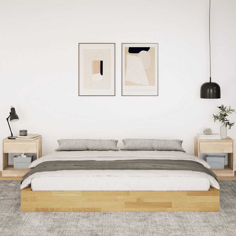 vidaXL Bed Frame without Mattress 200x200 cm Solid Wood Oak