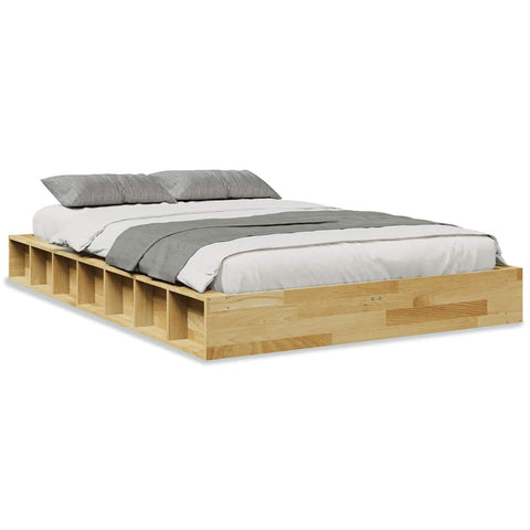 vidaXL Bed Frame without Mattress 120x190 cm Solid Wood Oak
