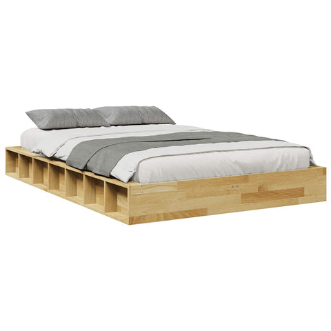 vidaXL Bed Frame without Mattress 120x190 cm Solid Wood Oak