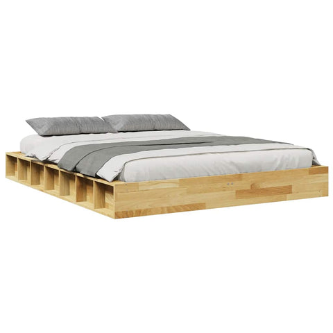 vidaXL Bed Frame without Mattress 135x190 cm Solid Wood Oak