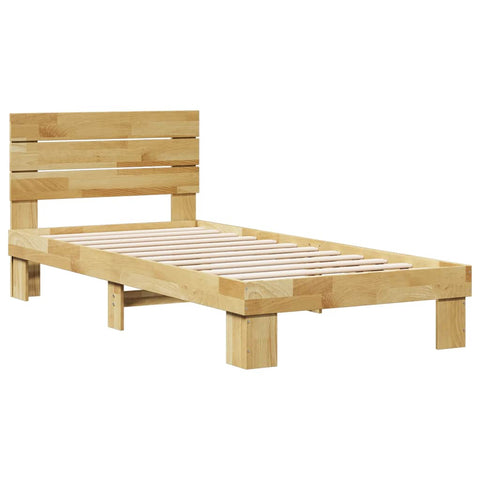vidaXL Bed Frame with Headboard without Mattress 80x200 cm Solid Wood Oak