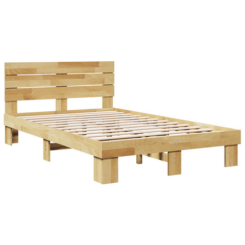vidaXL Bed Frame with Headboard without Mattress 120x190 cm Solid Wood Oak