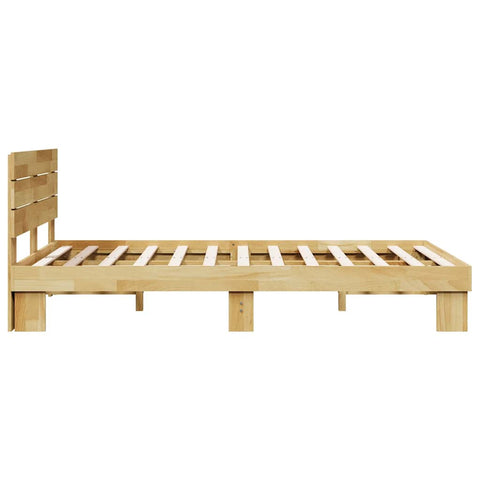 vidaXL Bed Frame with Headboard without Mattress 120x190 cm Solid Wood Oak