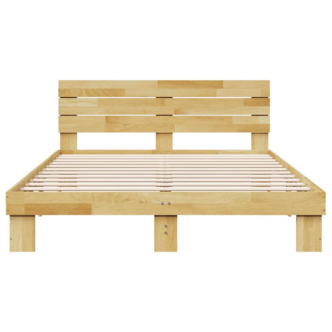 vidaXL Bed Frame with Headboard without Mattress 140x190 cm Solid Wood Oak