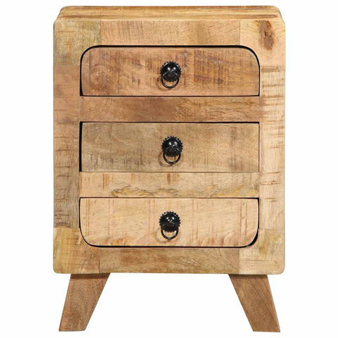 vidaXL Bedside Cabinet 2 pcs 37x32x50 cm Solid Wood Rough Mango