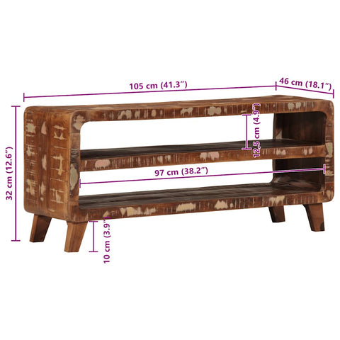 vidaXL TV Cabinet 105x46x32 cm Solid Wood Reclaimed
