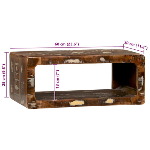 vidaXL TV Cabinet with Shelf Multicolour Solid Reclaim wood