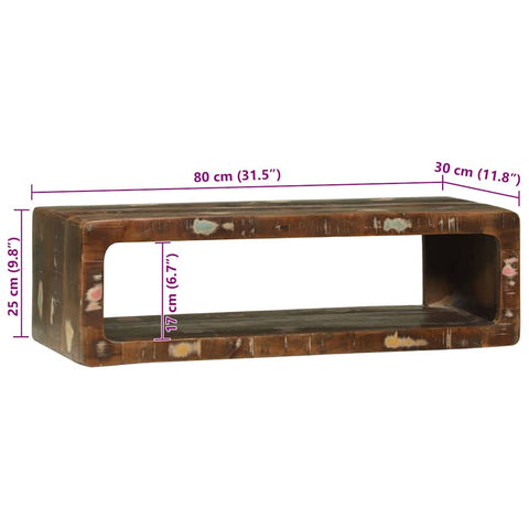 vidaXL TV Cabinet with Shelf Multicolour Solid Reclaim wood