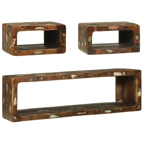 vidaXL TV Cabinet Set with Shelf 3 pcs Multicolour Solid Reclaim wood