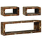 vidaXL TV Cabinet Set with Shelf 3 pcs Multicolour Solid Reclaim wood