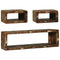 vidaXL TV Cabinet Set with Shelf 3 pcs Multicolour Solid Reclaim wood