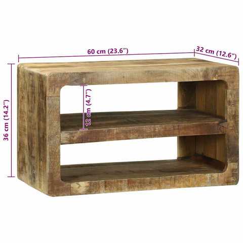 vidaXL TV Cabinet with Shelf Brown 60 x 32 x 36 cm Solid Mango wood