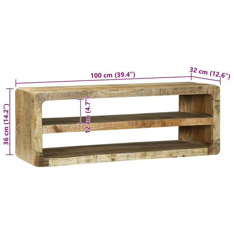 vidaXL TV Cabinet with Shelf Brown 100 x 32 x 36 cm Solid Mango wood