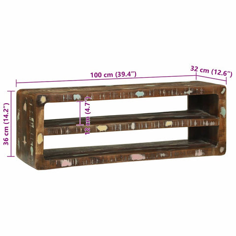vidaXL TV Cabinet Multicolour 100 x 32 x 36 cm Solid Reclaim wood