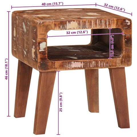 vidaXL End Tables Multicolour 40 x 32 x 46 cm Solid reclaimed wood