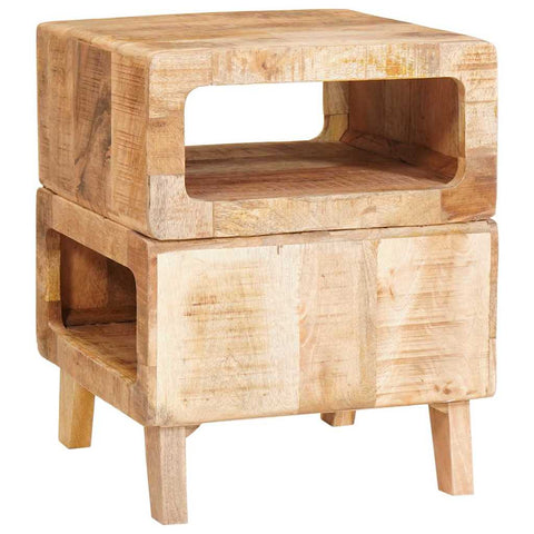 vidaXL End Tables with Shelf Brown 40 x 40 x 49 cm Solid mango wood
