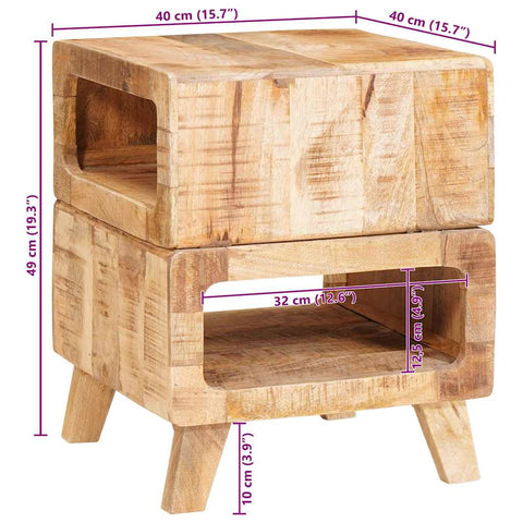 vidaXL End Tables with Shelf Brown 40 x 40 x 49 cm Solid mango wood