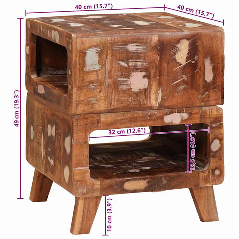 vidaXL End Tables Multicolour 40 x 40 x 49 cm Solid reclaimed wood