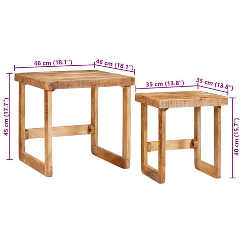 vidaXL End Tables Brown Solid mango wood