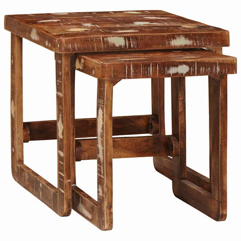 vidaXL End Tables Multicolour Solid reclaimed wood