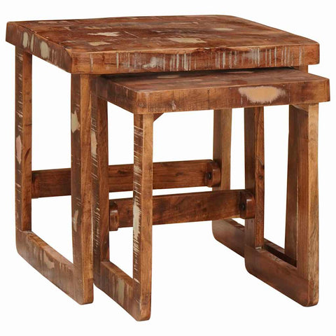vidaXL End Tables Multicolour Solid reclaimed wood