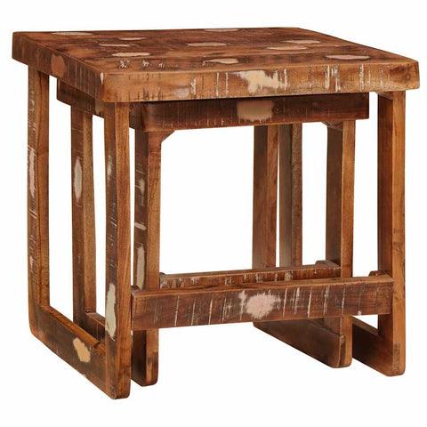 vidaXL End Tables Multicolour Solid reclaimed wood