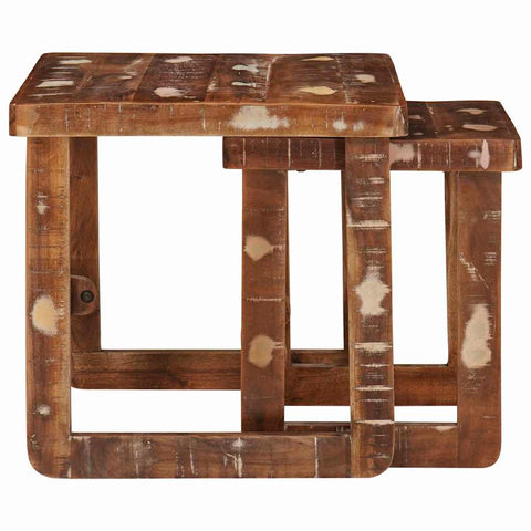 vidaXL End Tables Multicolour Solid reclaimed wood