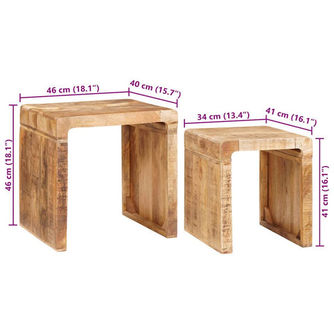 vidaXL End Tables Brown Solid mango wood