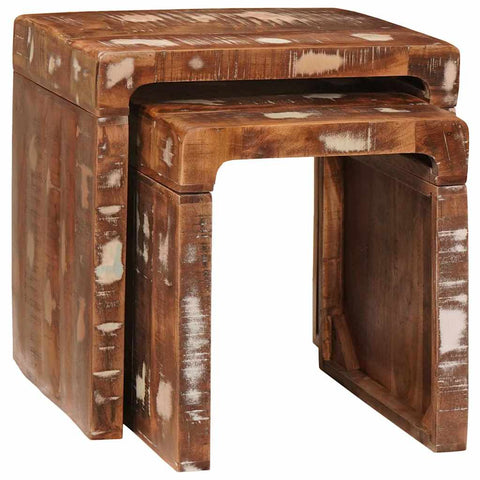 vidaXL End Tables Multicolour Solid reclaimed wood