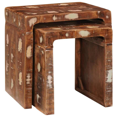 vidaXL End Tables Multicolour Solid reclaimed wood