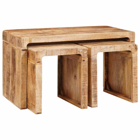 vidaXL Nesting Tables 3 pcs Solid mango wood