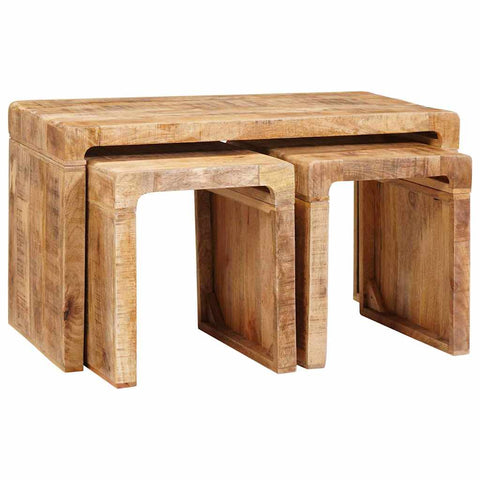 vidaXL Nesting Tables 3 pcs Solid mango wood