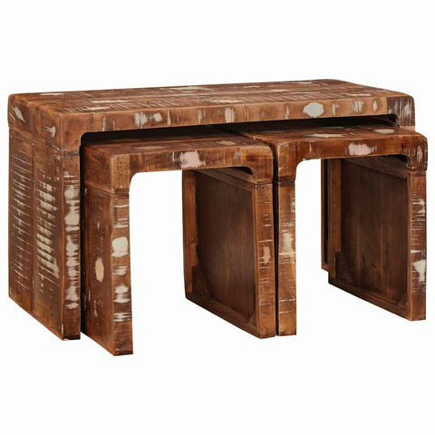 vidaXL Nesting Tables 3 pcs Solid reclaimed wood