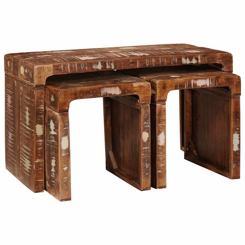 vidaXL Nesting Tables 3 pcs Solid reclaimed wood